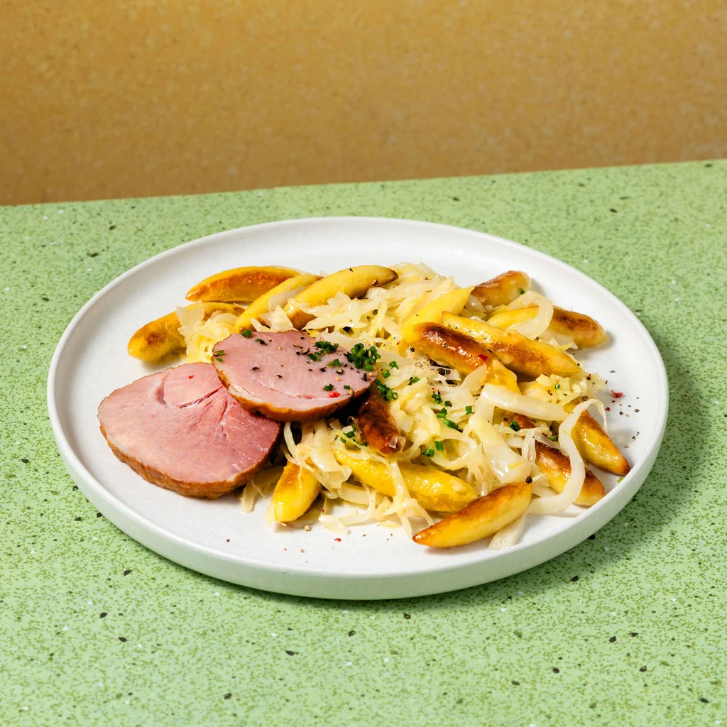 Schupfnudel e crauti con prosciutto