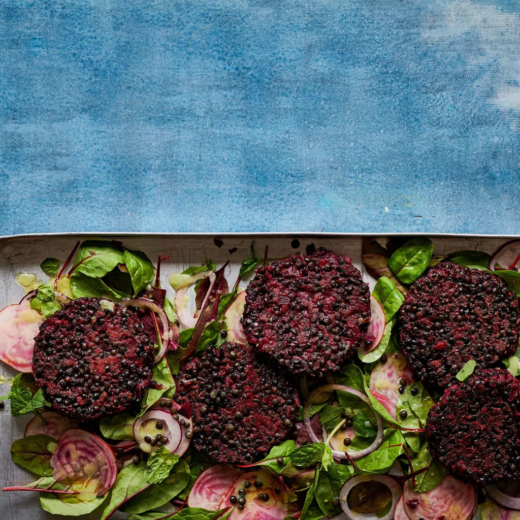Burger aux lentilles noires