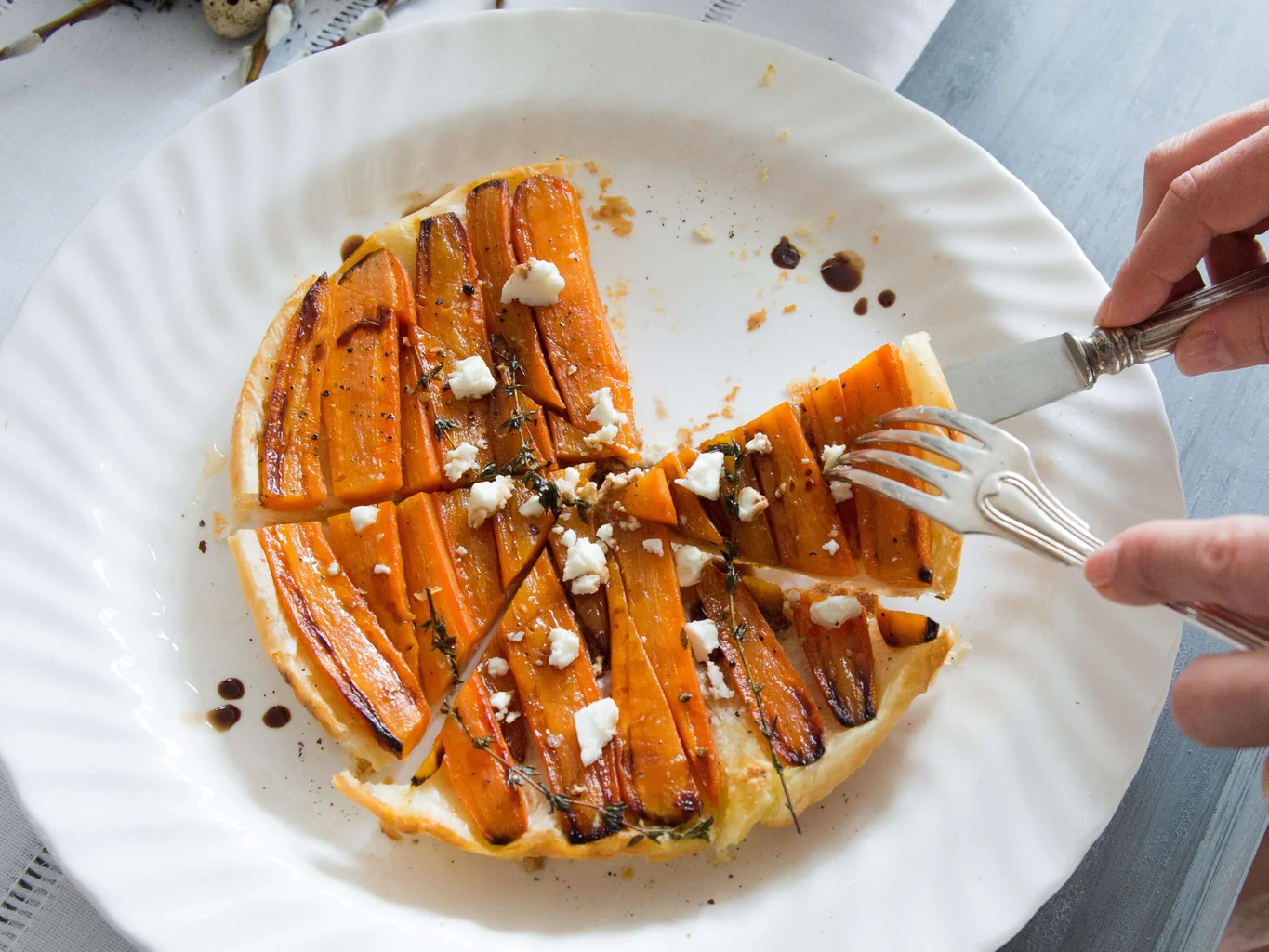 Karottentarte mit Feta