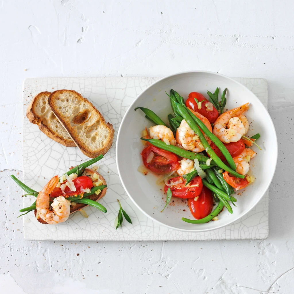 Ragout mit Crevetten und Tomaten