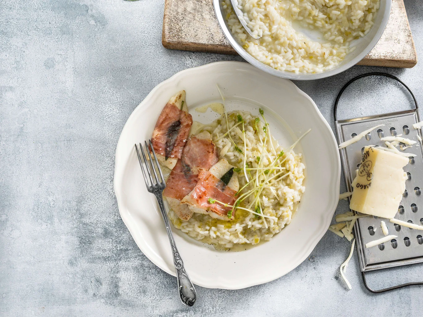 Risotto avec saltimbocca de carrelet
