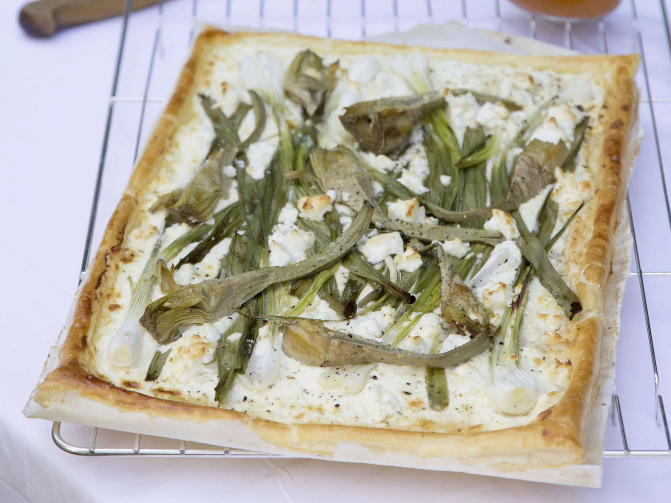 Tarte aux artichauts et à la feta