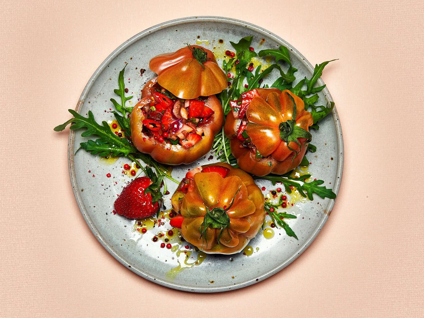 Tomates cœur de bœuf aux fraises
