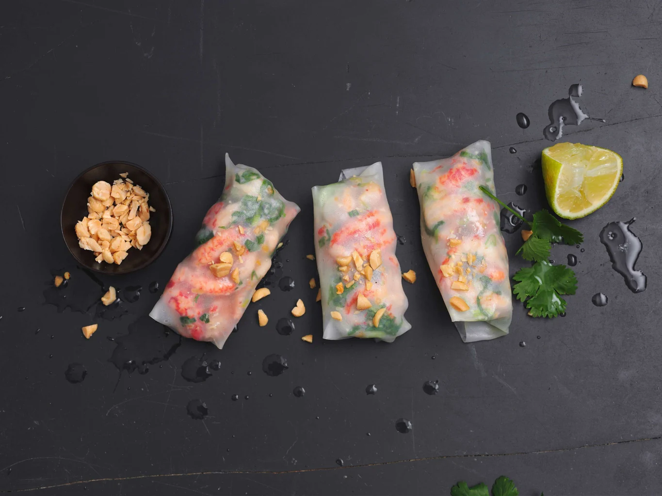 Rouleaux d'été aux écrevisses