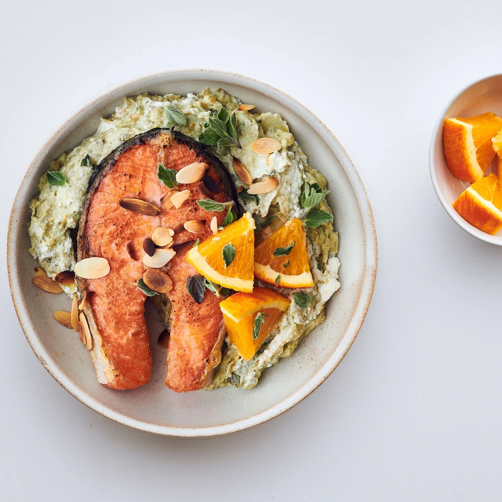 Lachs auf Ricotta-Lauch-Püree