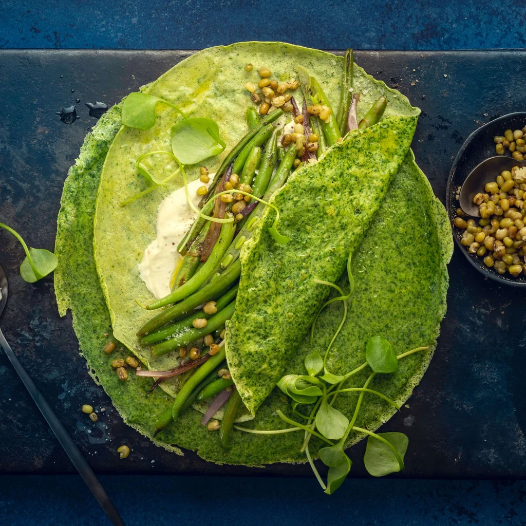 Crêpe agli spinaci ripiene