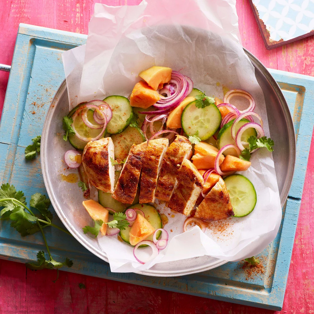 Pollo alla giamaicana con papaia