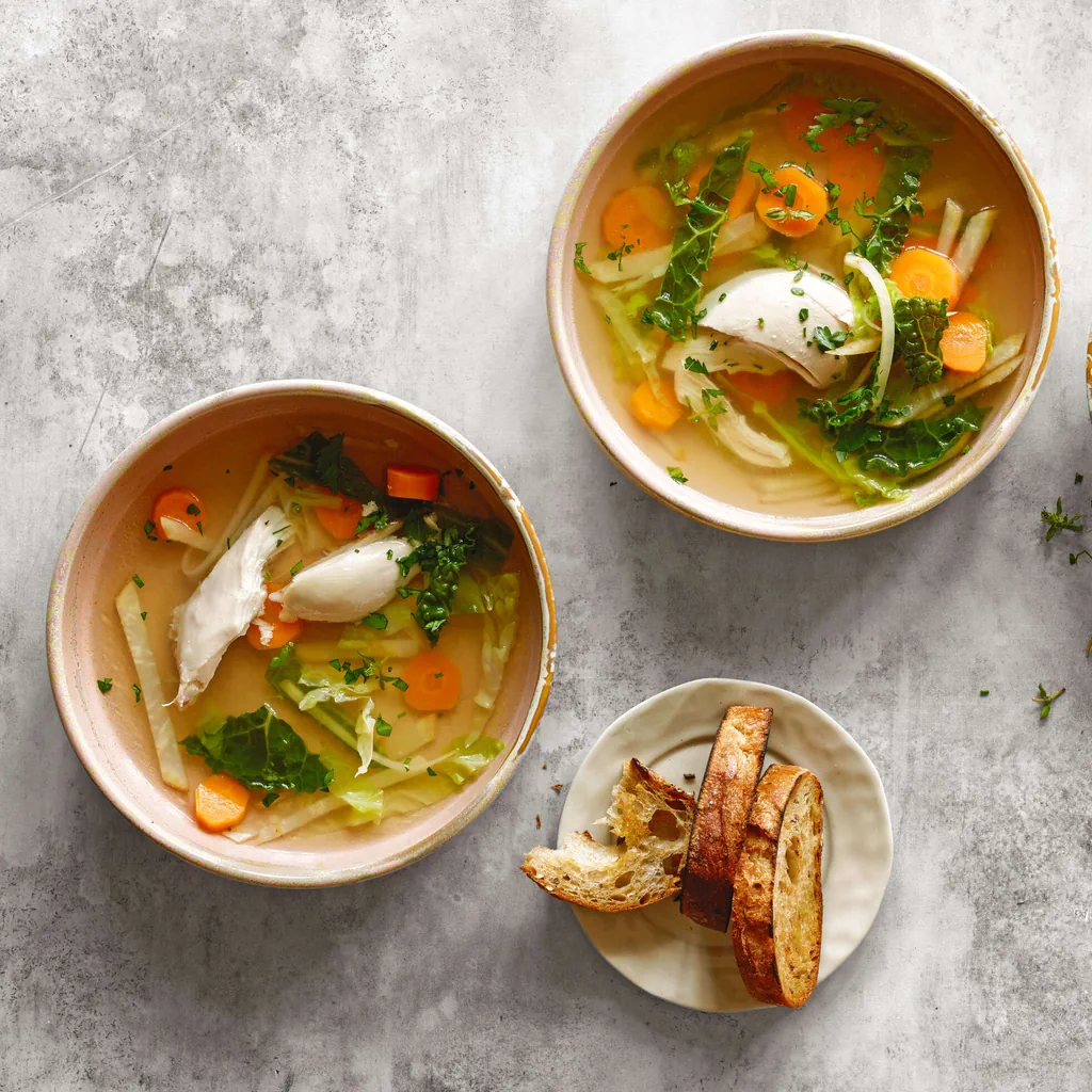 Zuppa di pollo e verdure