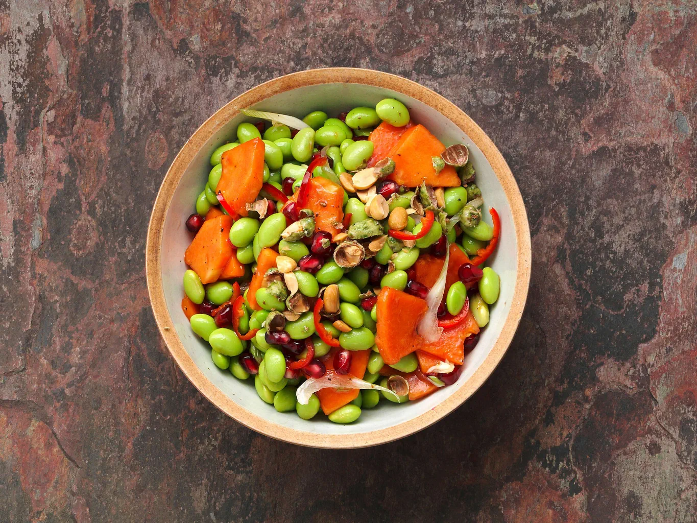Salade d'edamame à la papaye