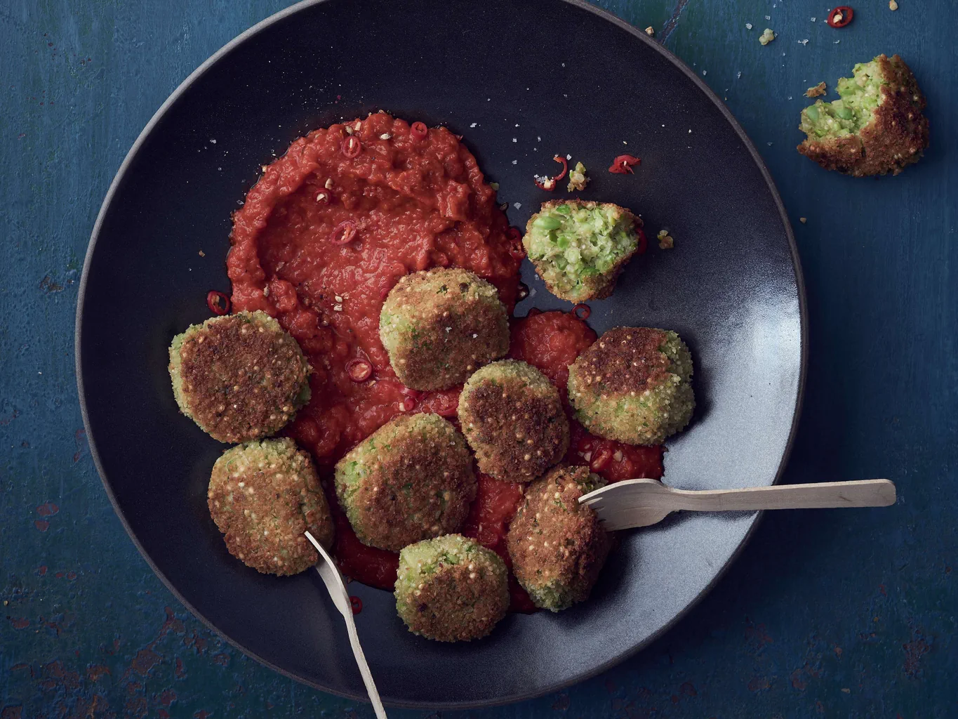 Polpette di piselli e quinoa
