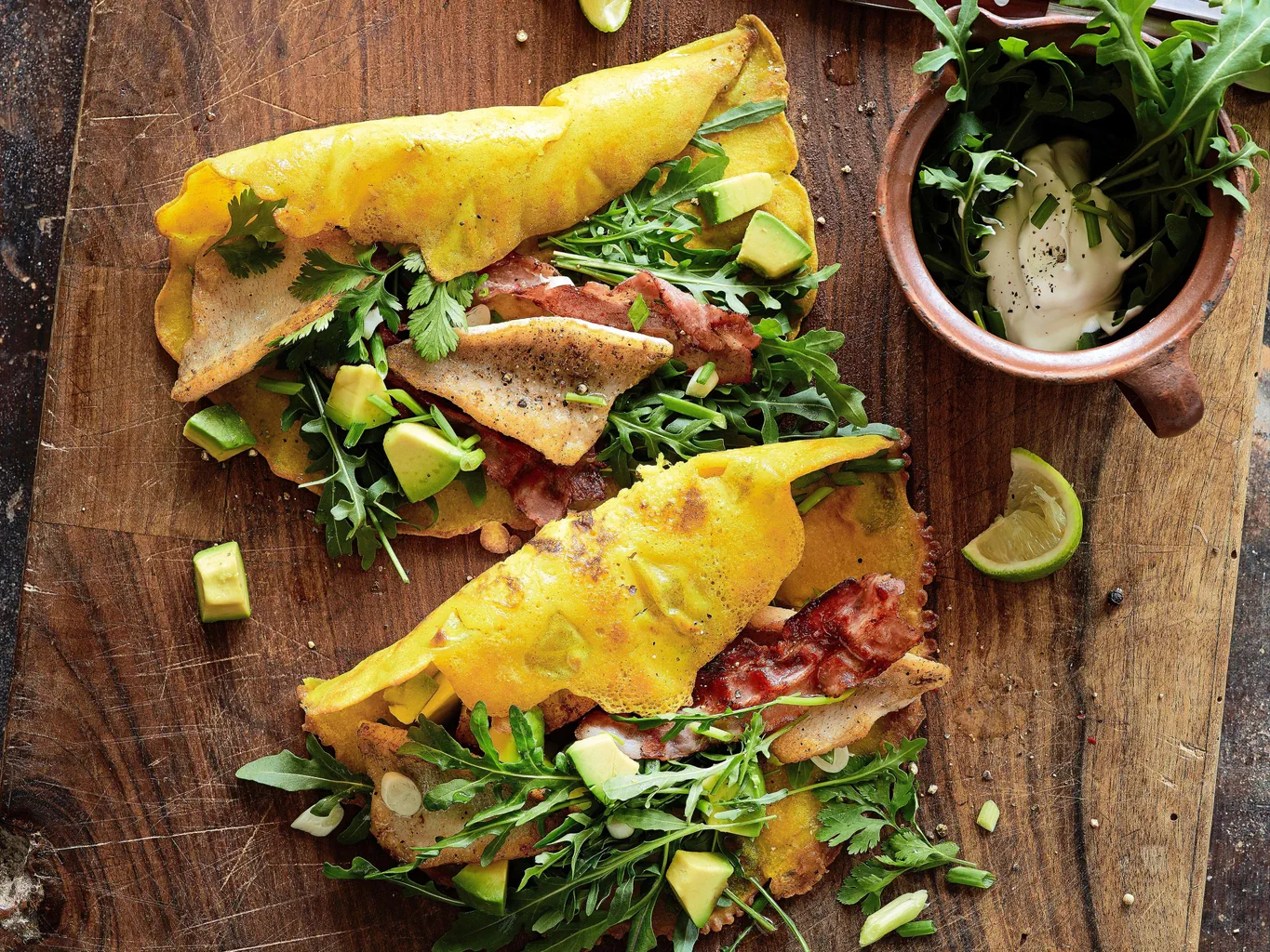 Egli und Speck in Kokoscrêpes