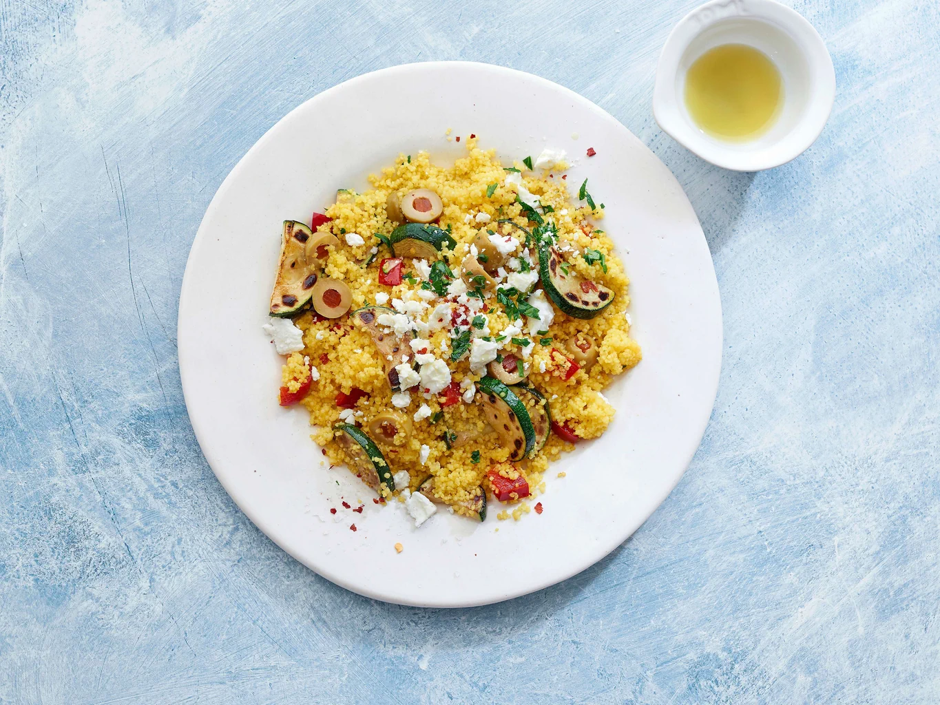 Zucchetti-Gemüse mit Safran-Couscous