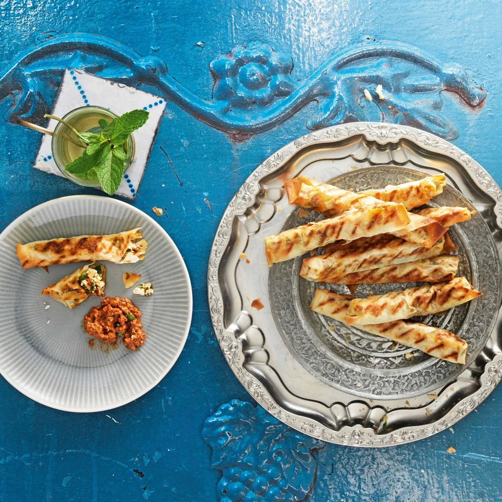 Rouleaux de yufka à la feta grillés