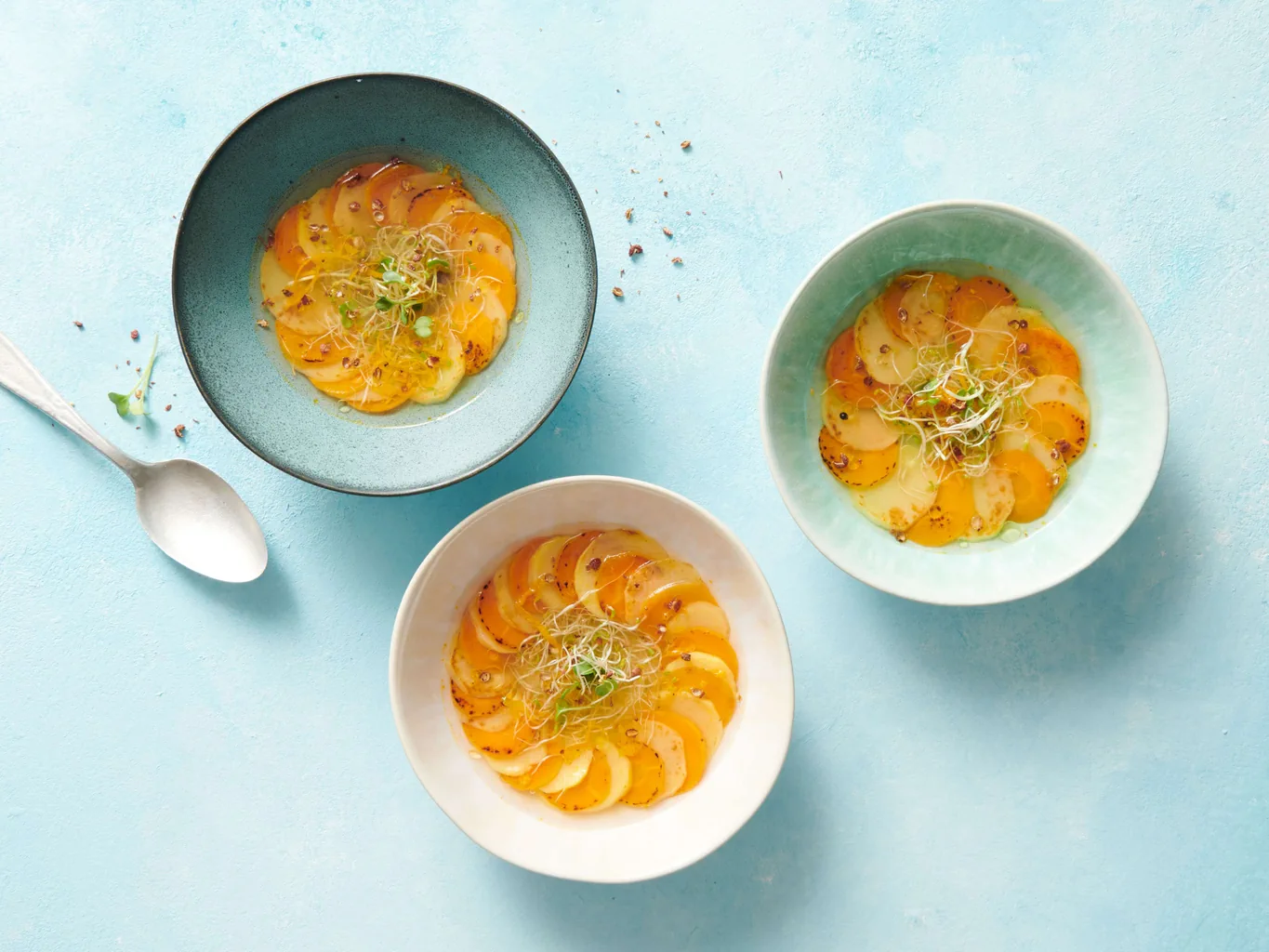 Essenza di zenzero con carote e patate