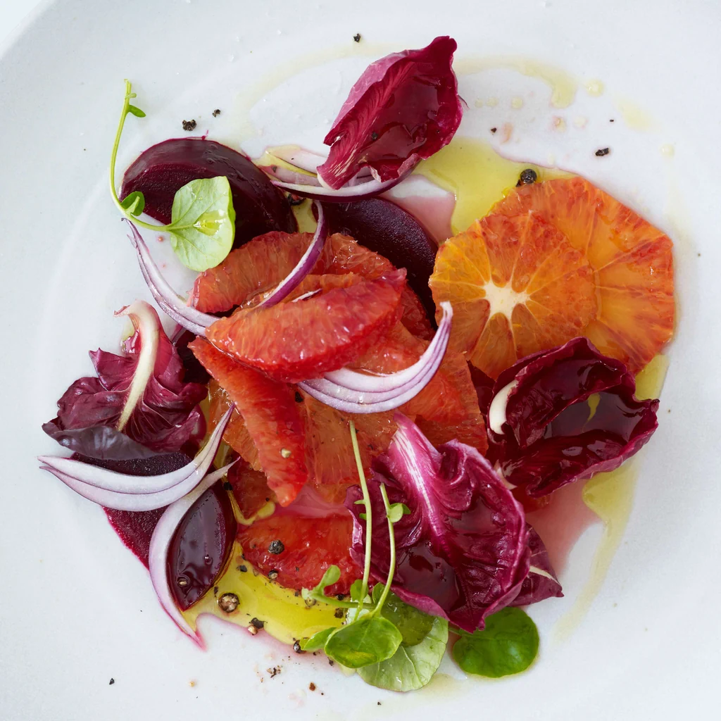 Salade d’oranges et de betteraves rouges