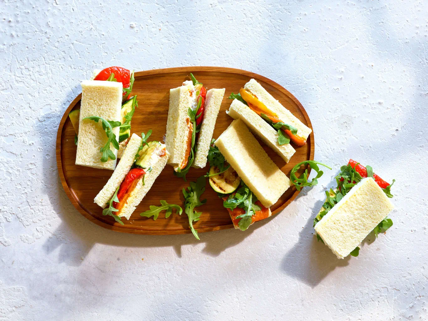 Tramezzini mit Grillgemüse und Ricotta