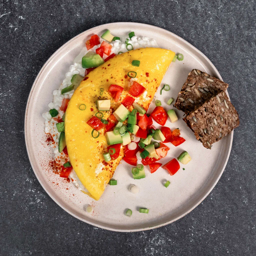Omelette proteica con cottage cheese