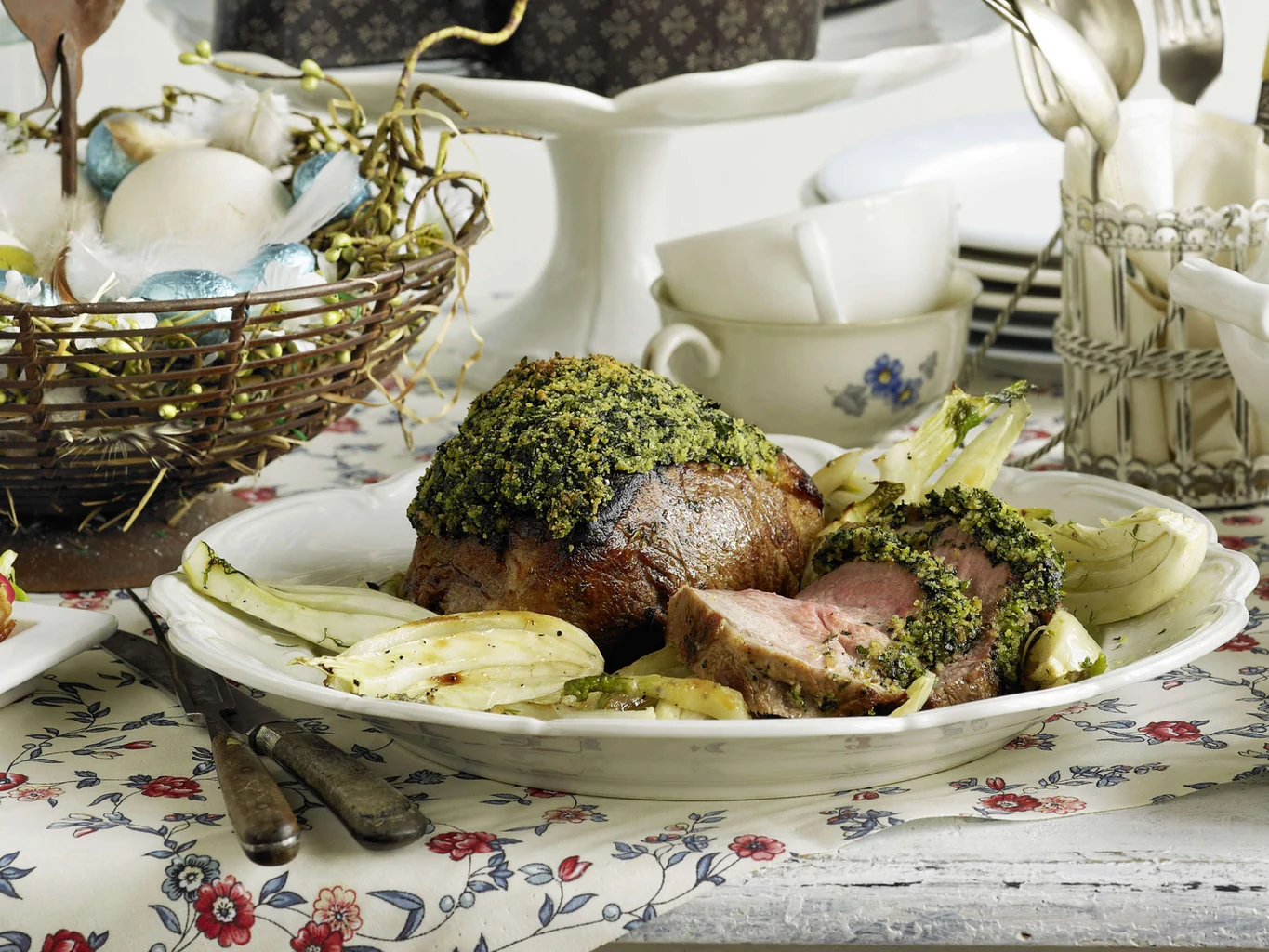 Rôti de veau à la menthe