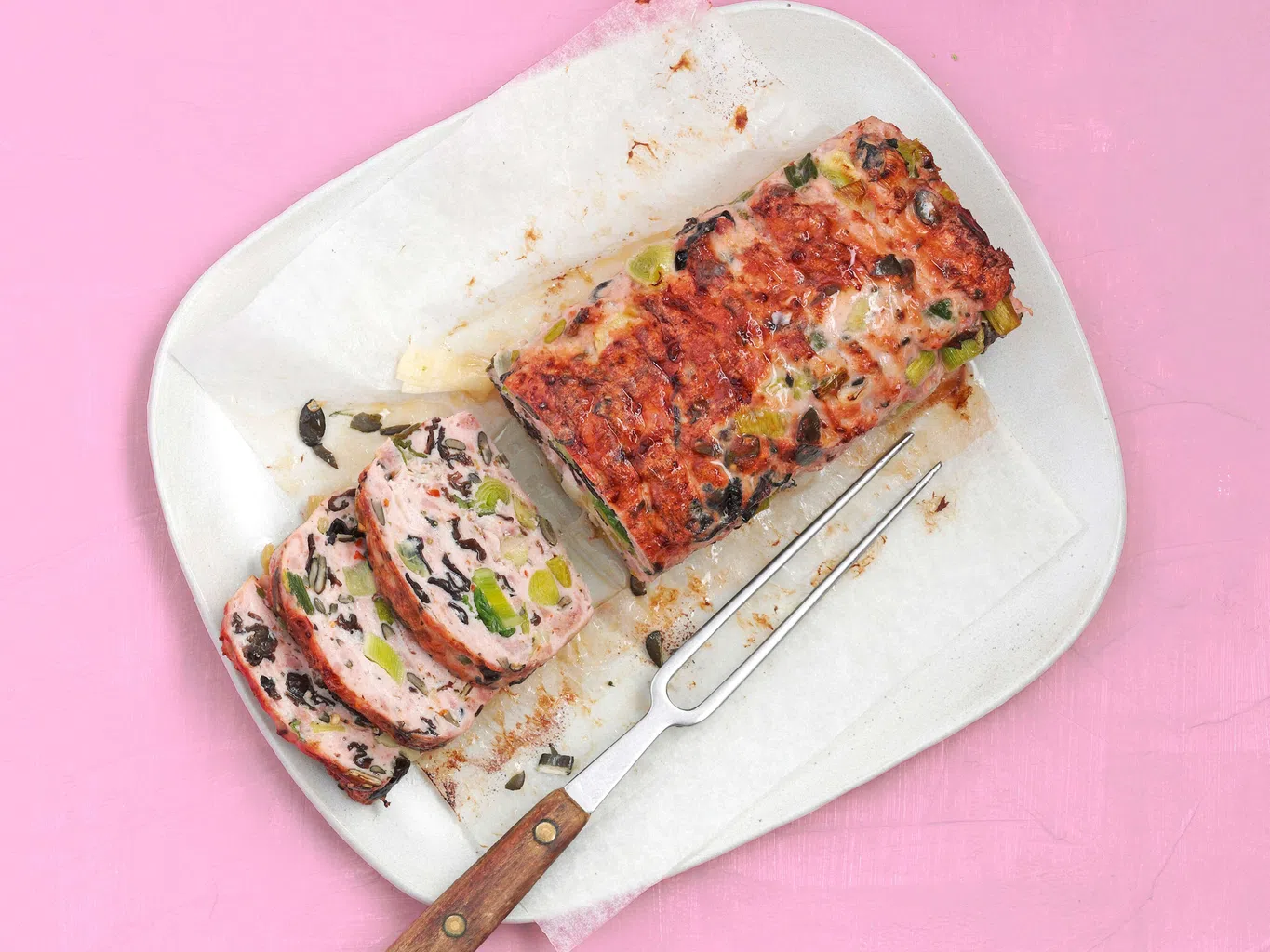 Ofen-Fleischkäse mit Pilzen