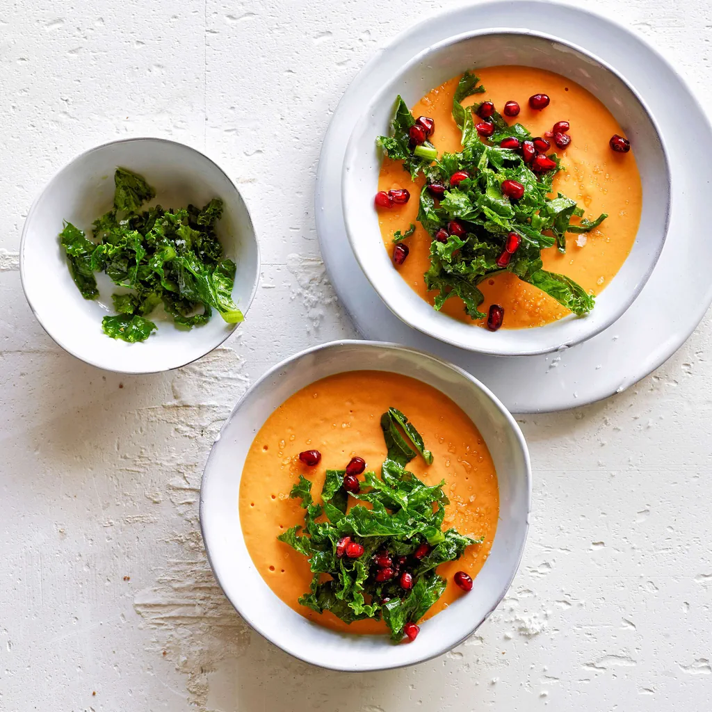 Mousse alla zucca con cavolo riccio
