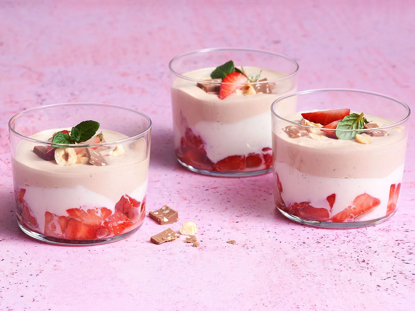 Crema di quark e cioccolato con fragole
