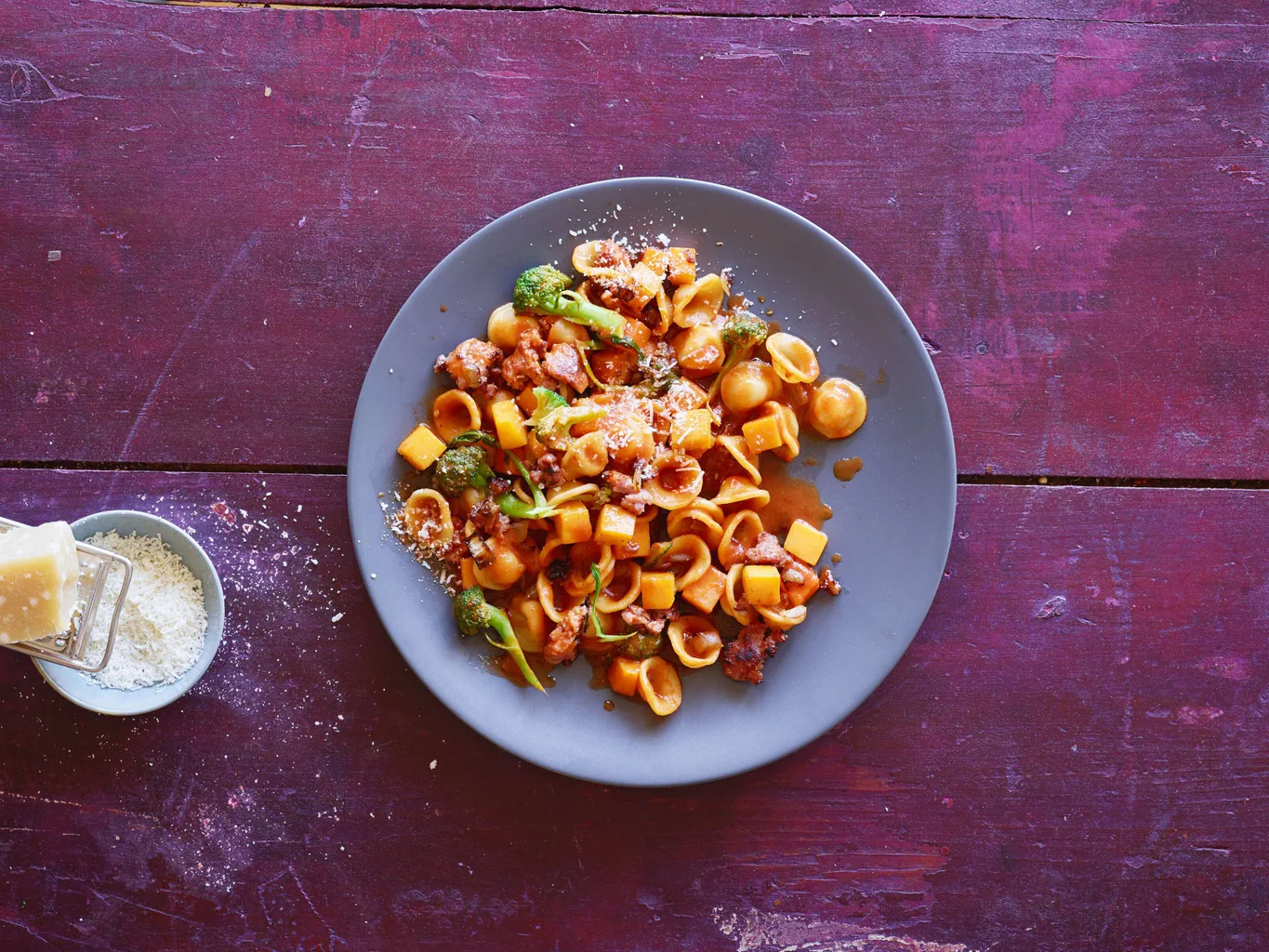 Orecchiette à la courge et aux luganighe