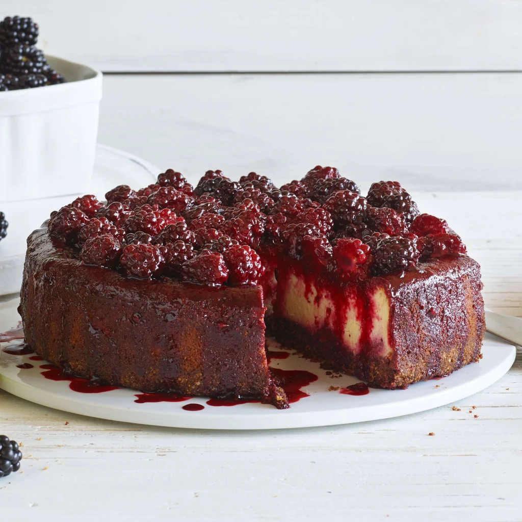 Cheesecake senza lattosio con topping alle more