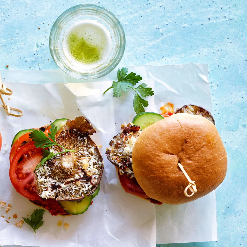 Burger aux pleurotes effilochées