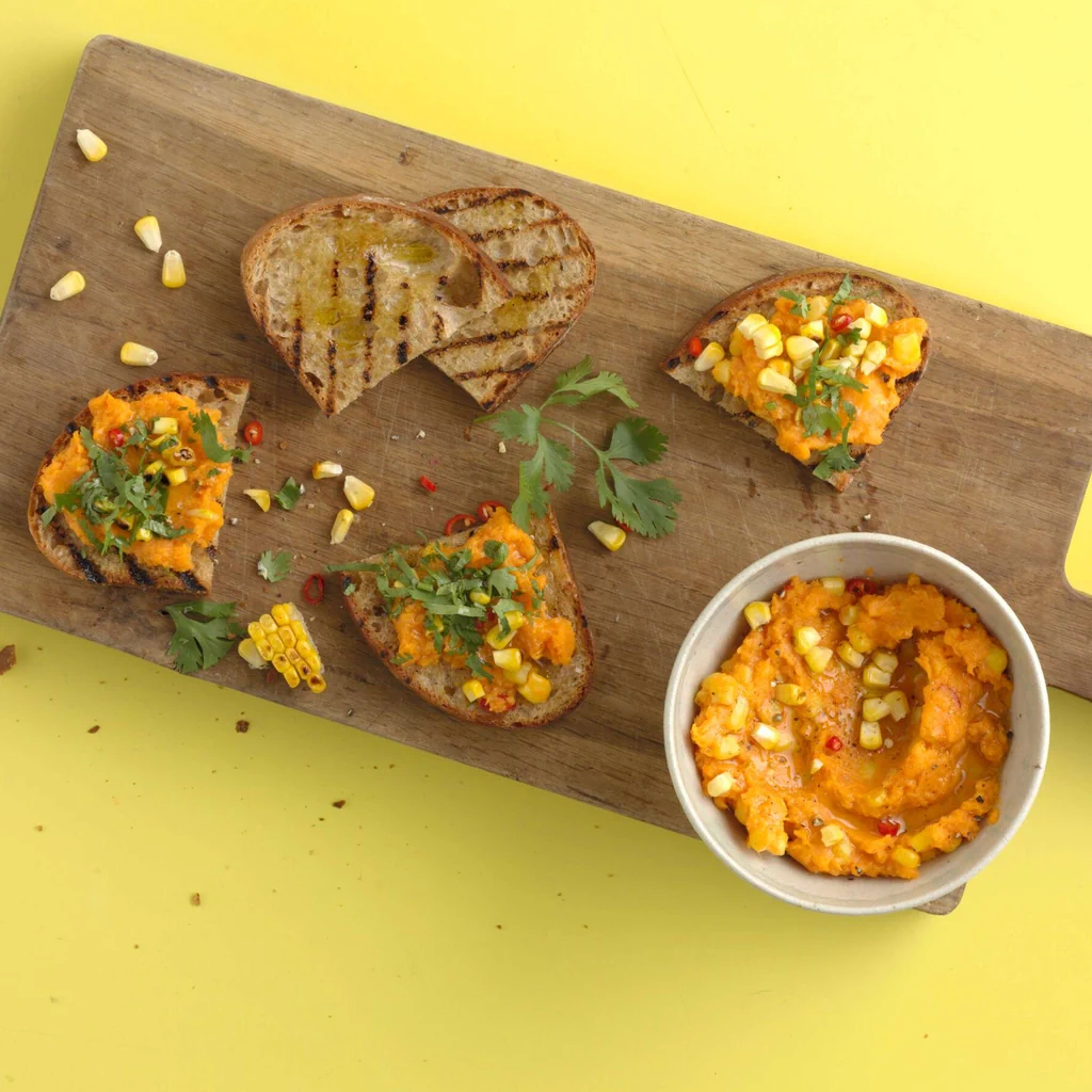 Tartinade de patate douce et de maïs