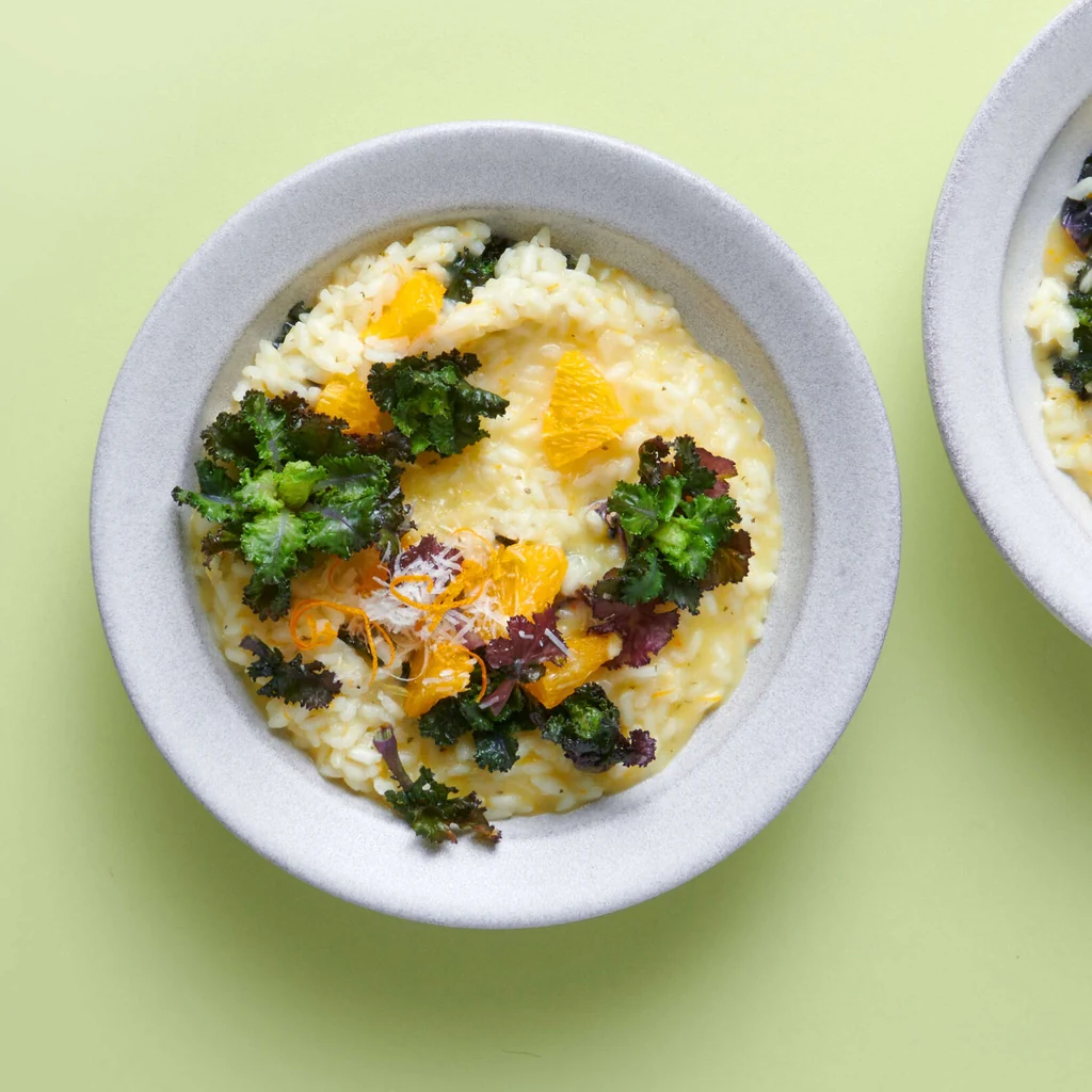 Flower-Sprouts-Risotto mit Orangen