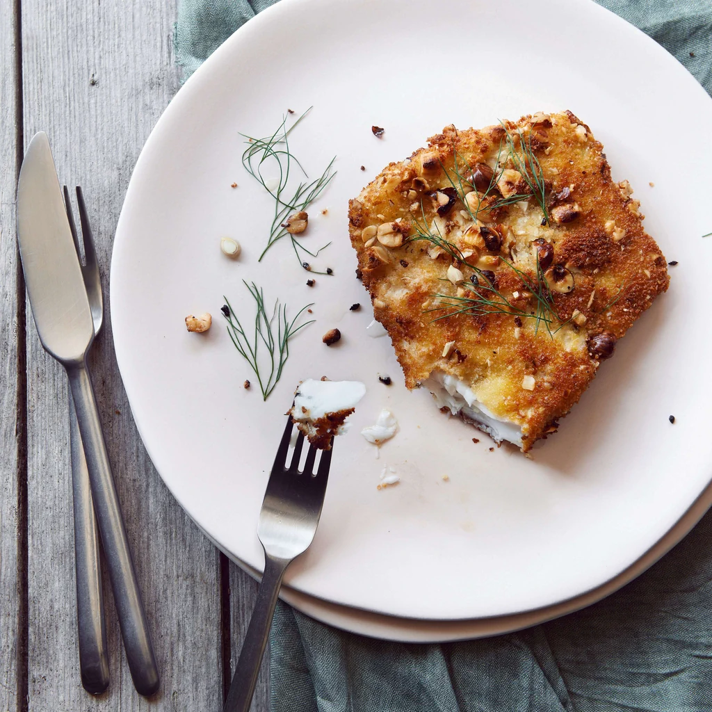 Filets de sandre en croûte de noix