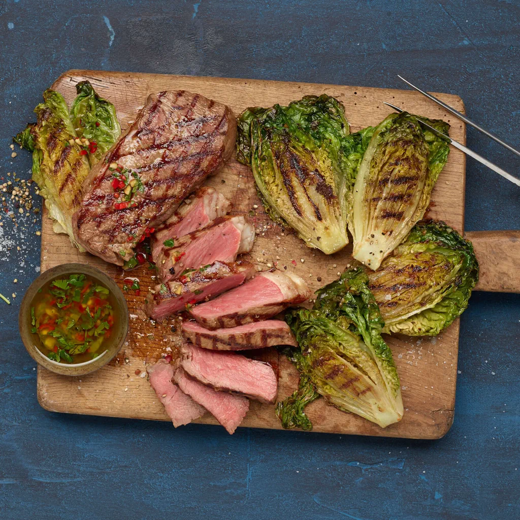 Grill-Entrecote mit Lattich