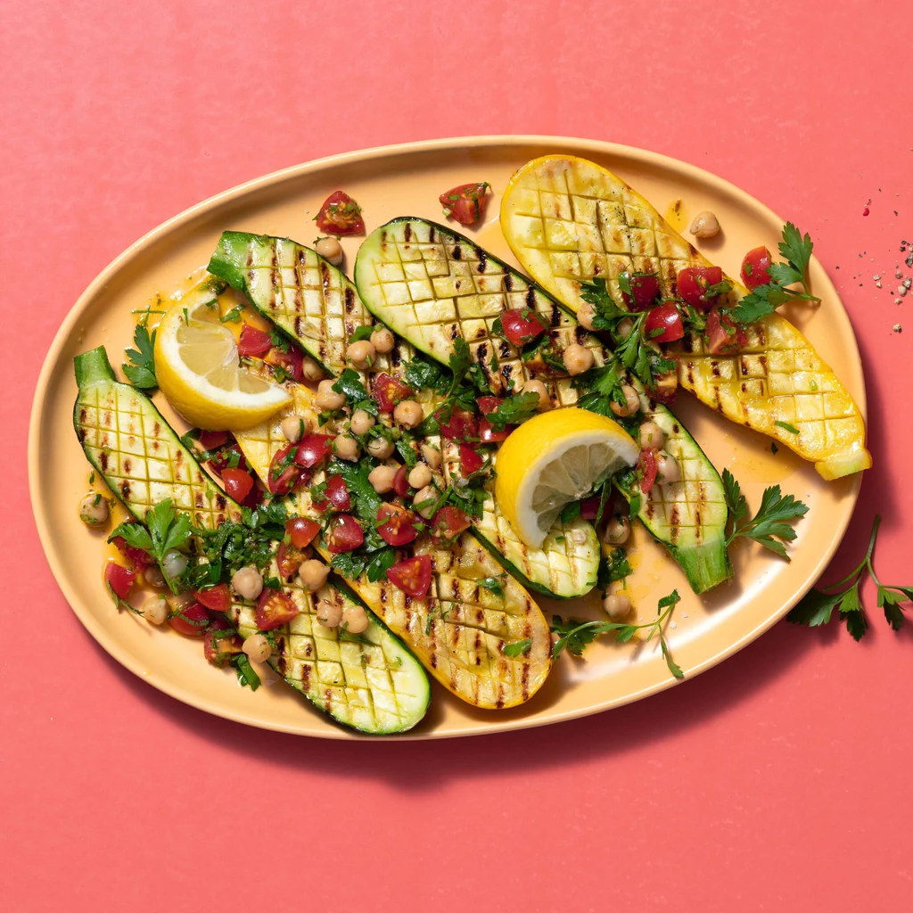 Courgette avec taboulé aux pois chiches