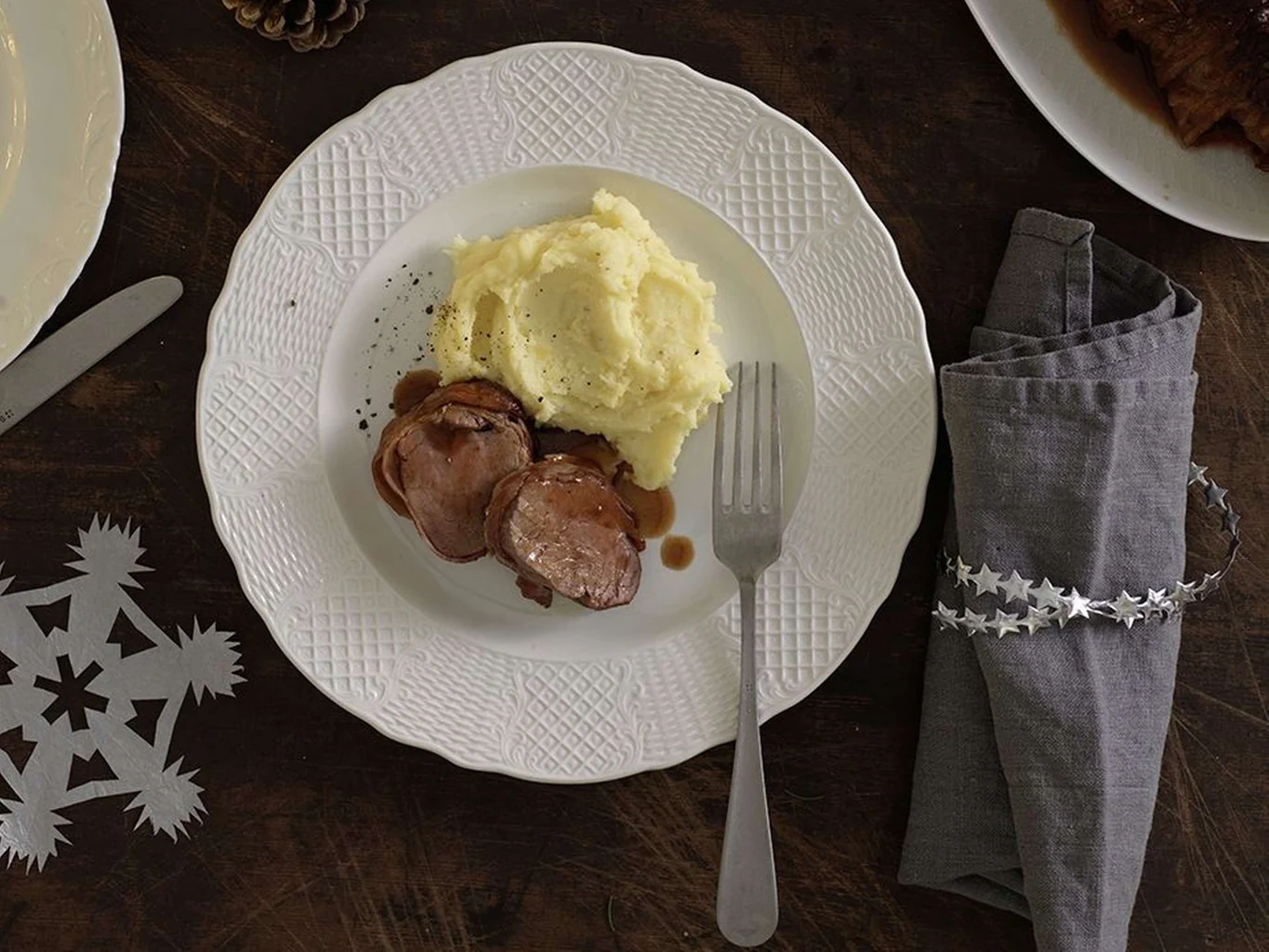 Kalbsfilet mit Honigglasur und Kartoffelstock