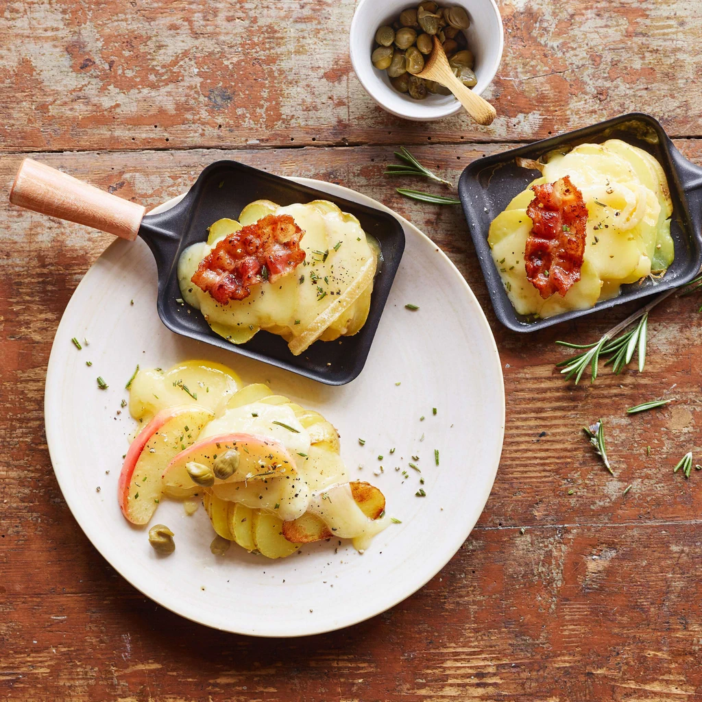 Raclette au poêlon avec pomme