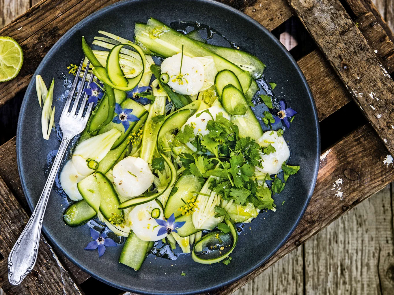 Jakobsmuschel-Ceviche mit Fenchelblüten