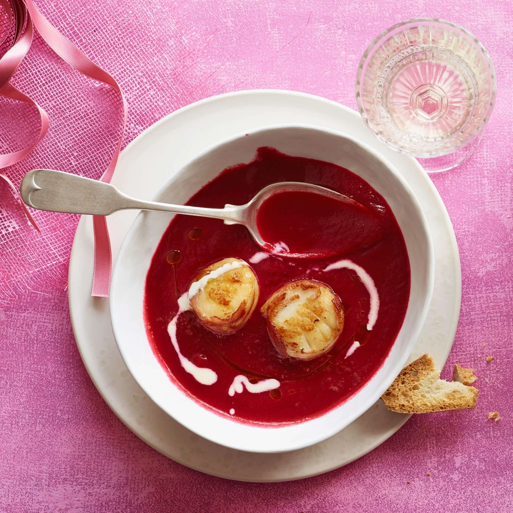Crema di barbabietole con capesante