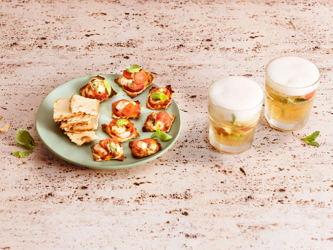 Überbackene Tomaten-Sfoglie mit Virgin-Apfel-Bier