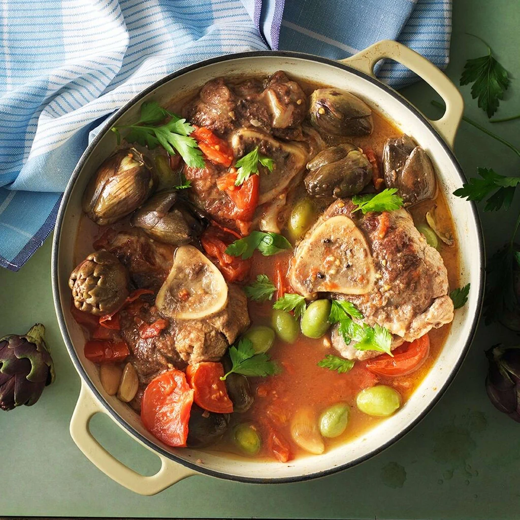 Ossobucco mit grünen Oliven