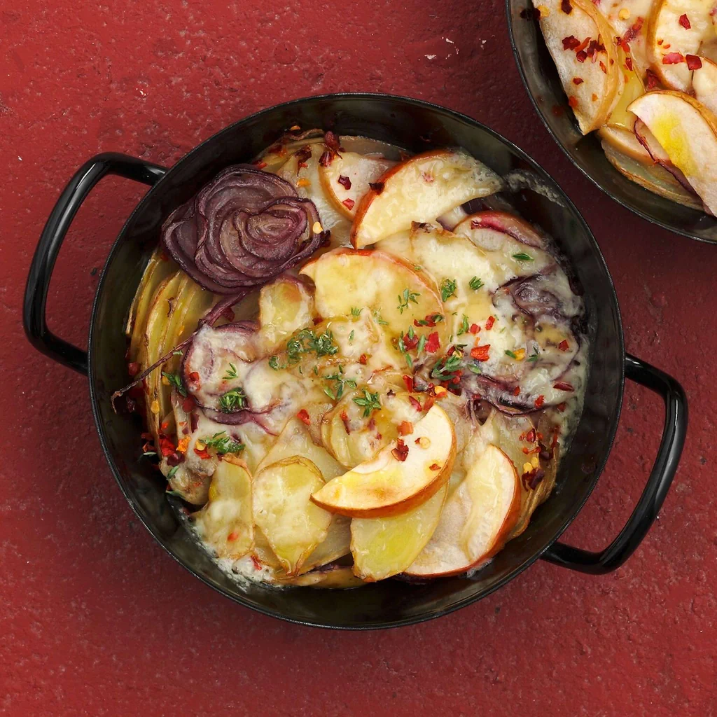 Kartoffel-Apfel-Gratin mit Thymian-Honig