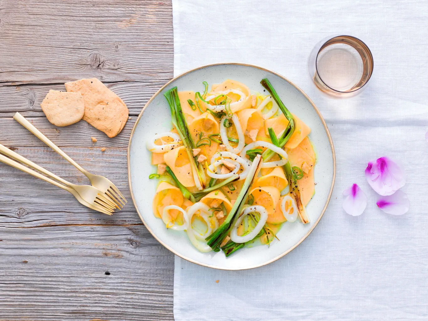 Melonencarpaccio mit Kalmare