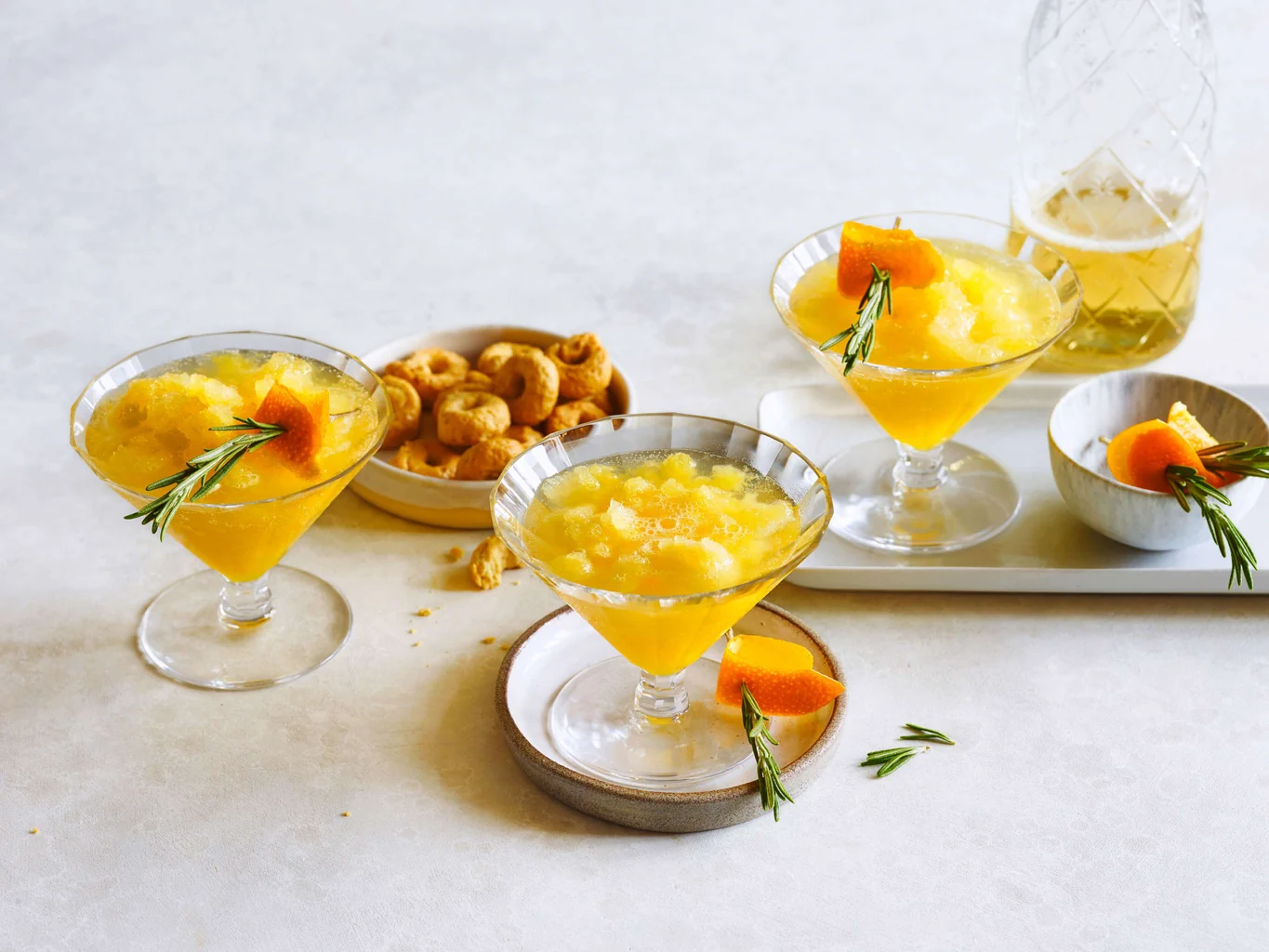 Granité à l'orange et au vin mousseux sans alcool