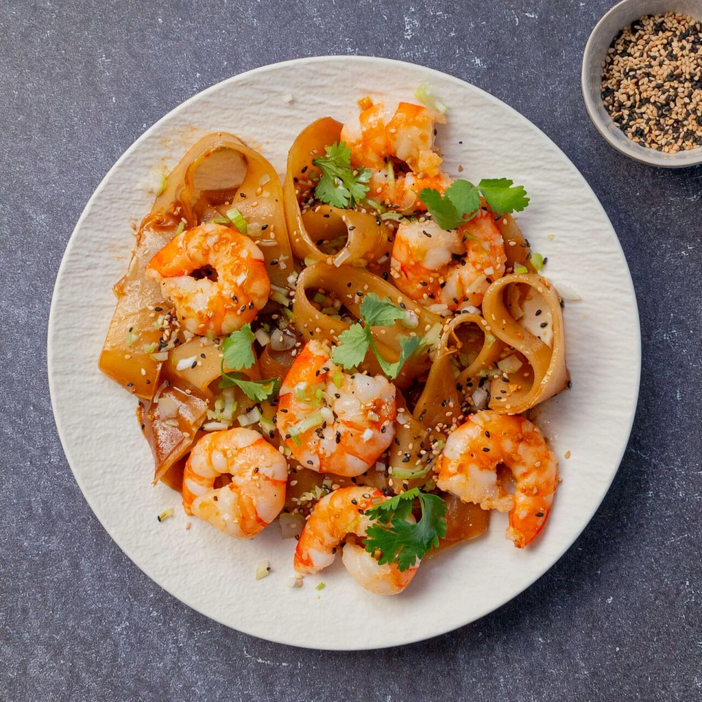 High Protein Reispapiernudeln mit Crevetten