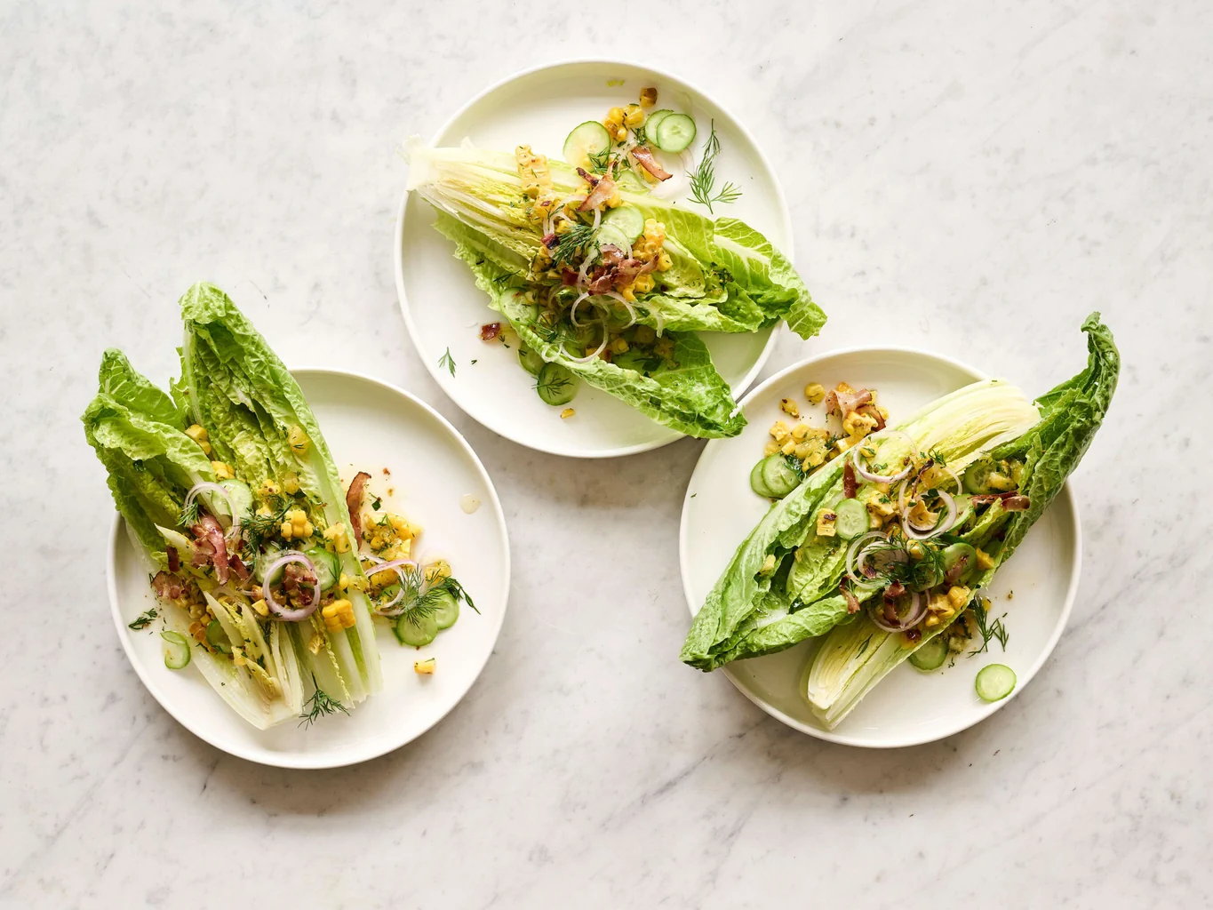 Lattich-Mais-Salat mit Orangendressing