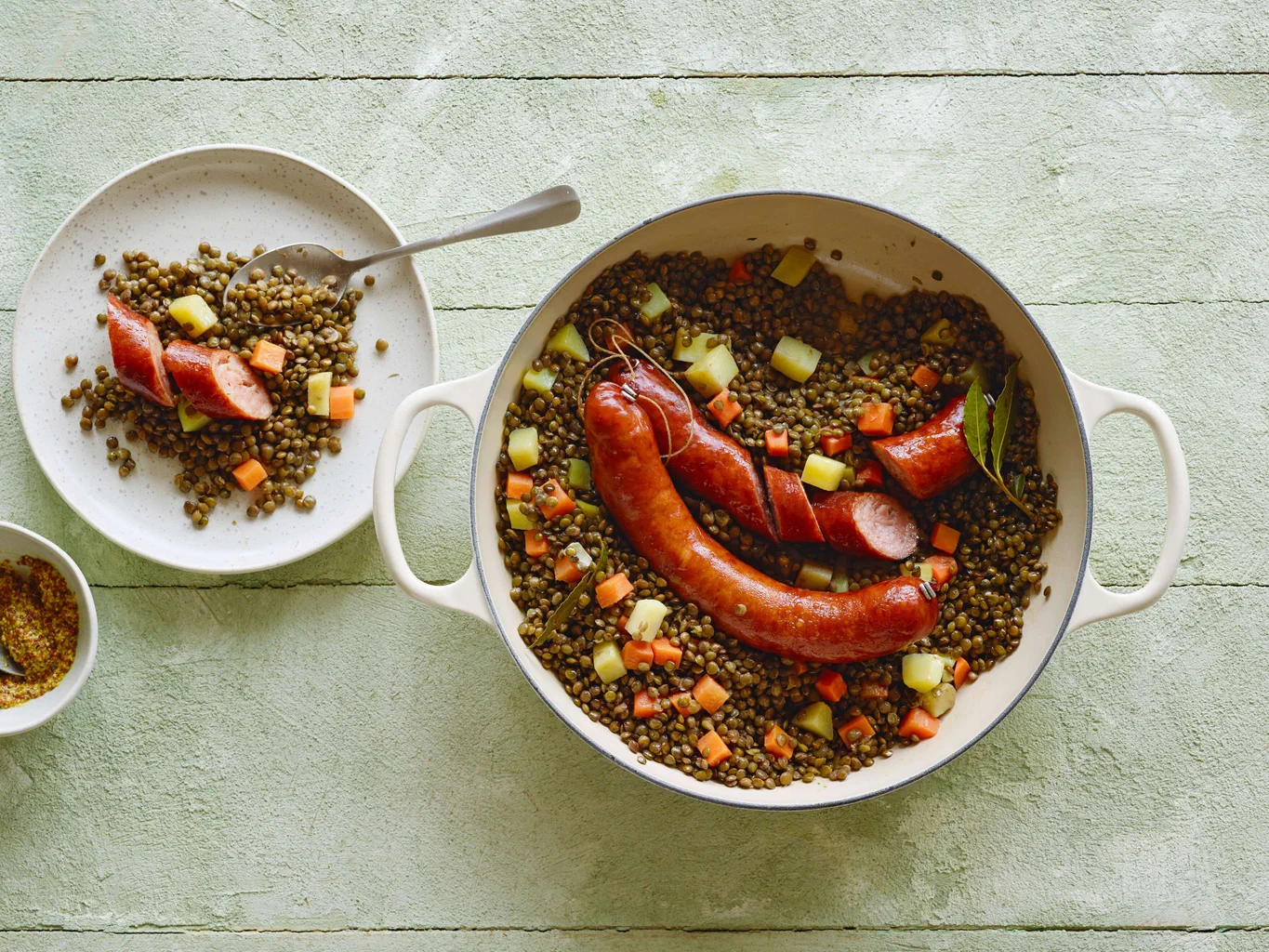 Lenticchie e patate con saucisson