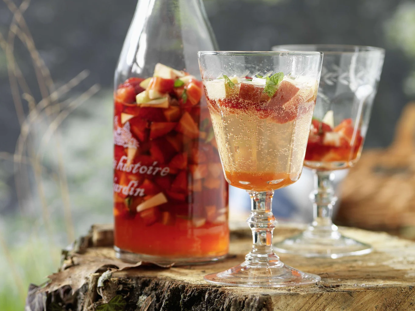 Punch pétillant aux fraises