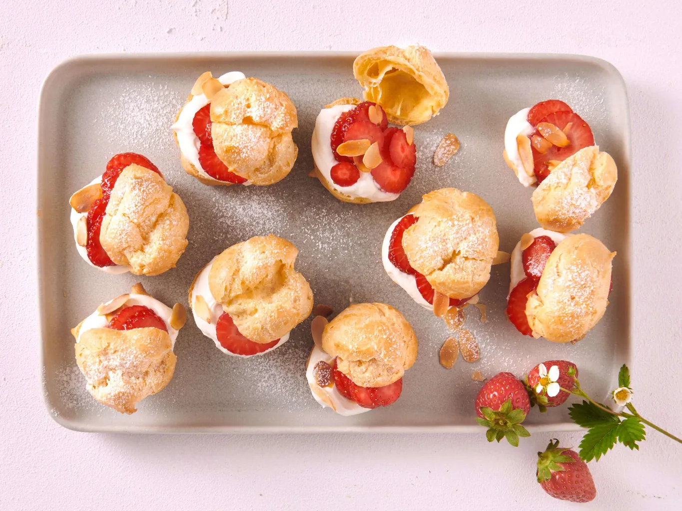 Profiteroles aux fraises