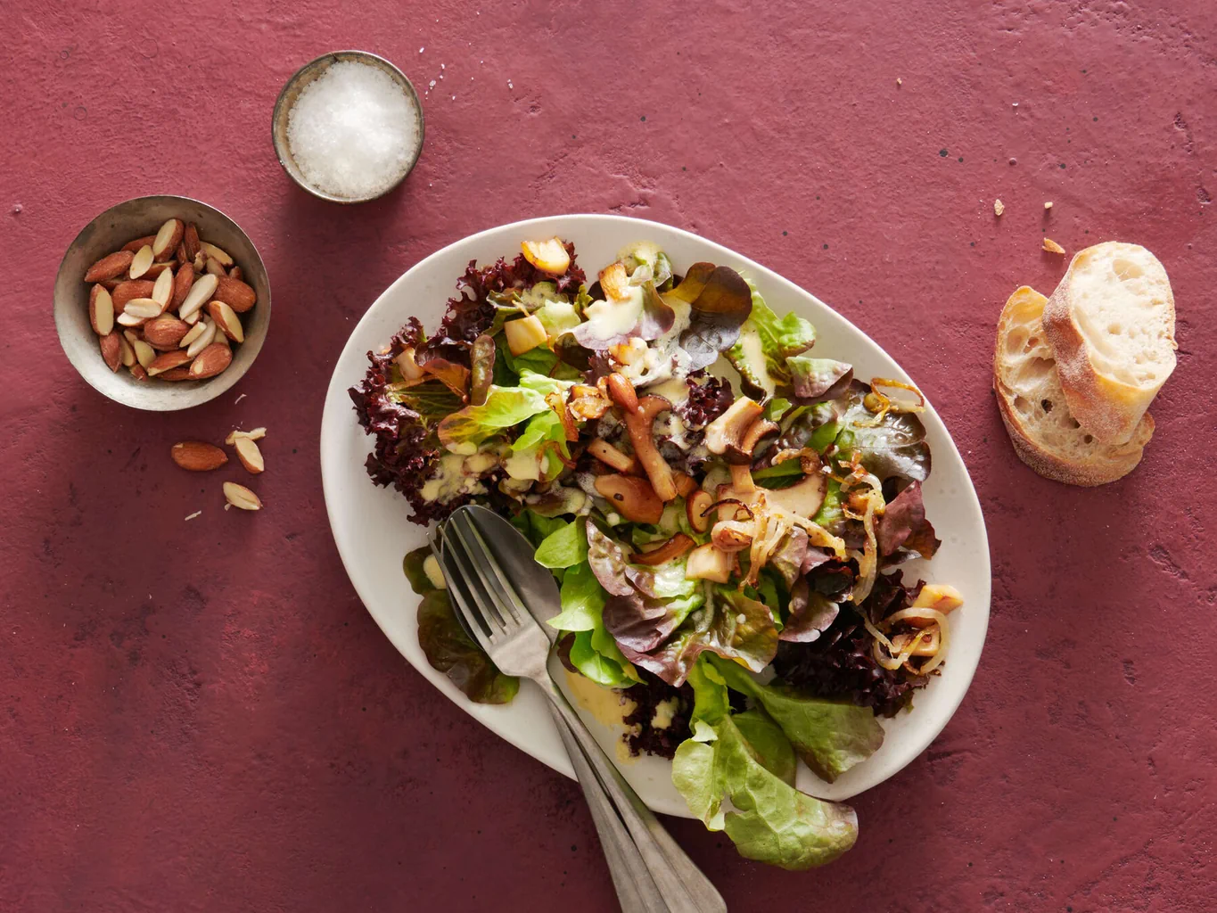 Insalata a foglia con porcini