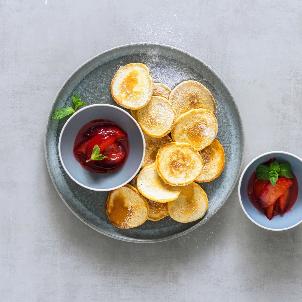Mini pancakes con susine