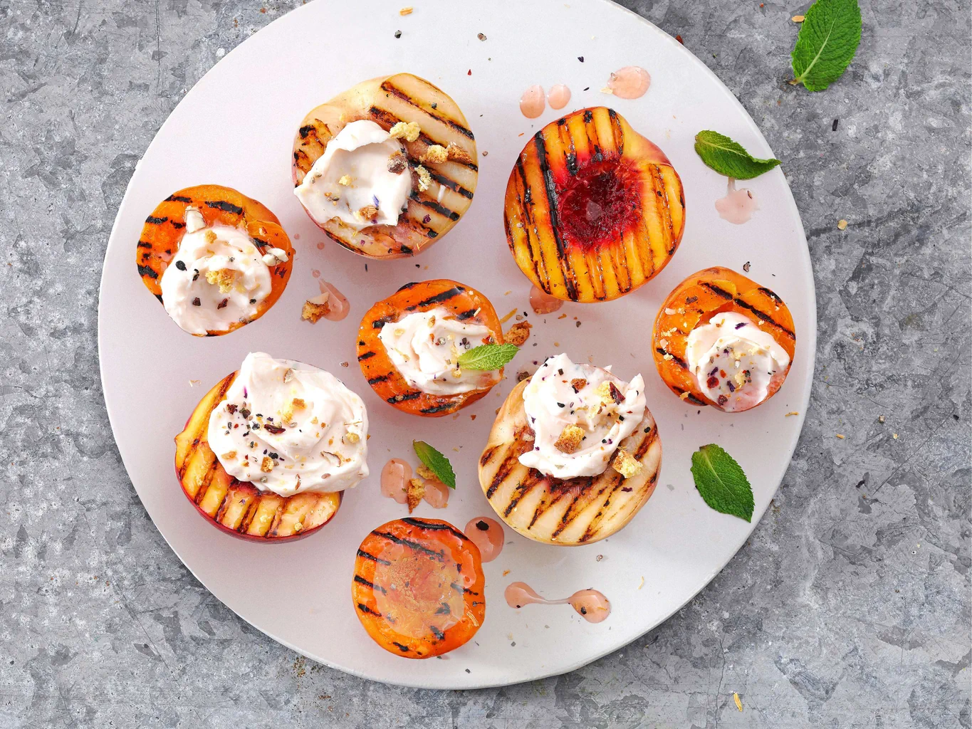 Abricots glacés avec crème au mascarpone